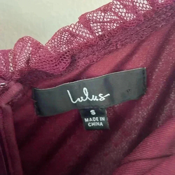 Lulu’s Burgandy Tulle Corset Dress size S - Picture 4 of 8